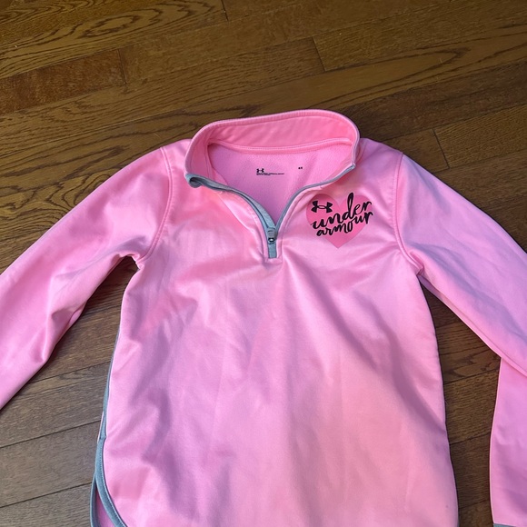 Under Armour Pink Fleece Pullover Sweatshirt - Picture 2 of 3